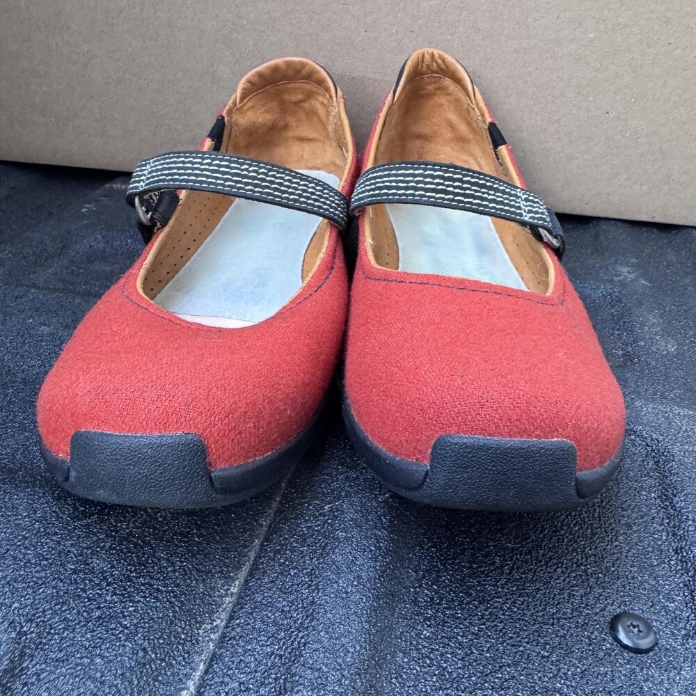 Meditation Mary Jane Shoes Womens Size 8.5 Red‎ Strap Comfort Flats 0907CS09 - Picture 8 of 12